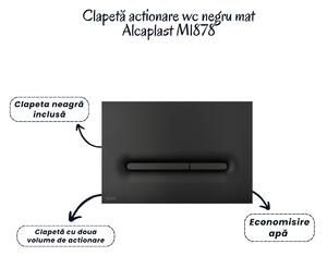 Set vas wc suspendat negru cu capac Fluminia Paris, rezervor si clapeta negru mat Alcaplast M1878