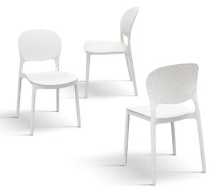 Set 4 scaune PERLA -POLIPROPILENA-HORECA - ALB