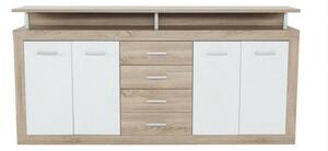 Comoda JUNO - JACHIM NEW, stejar sonoma/alb, PAL, 195x37x97 cm