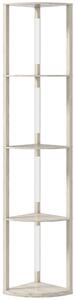HOMCOM Lampadar Podea LED, 4 Rafturi, Lumină Reglabilă 3000K, MDF, 41x29,5x163,5 cm, Stejar | Aosom Romania