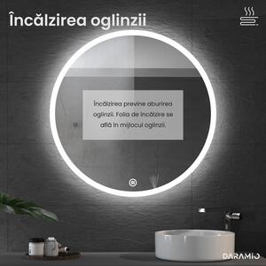Daramio Oglindă de baie rotundă cu iluminare LED E1