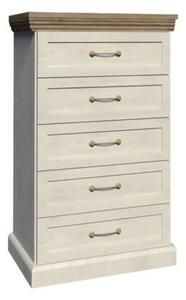 Comoda cu sertare ROYAL KS5, pin nordic/stejar salbatic, PAL melaminat
