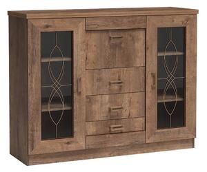 Comoda TEDY TYP T14, stejar lefkas, PAL melaminat, 140x44x109.5 cm