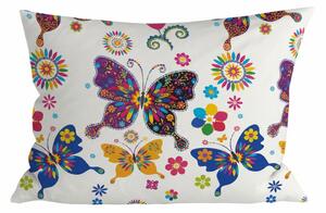 Fata de perna din microfibra FLUTURE COLORAT 70x90 cm, alb