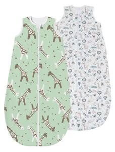 Set 2 saci de dormit copii ajustabili din material flausat 0–18 luni Kidizi Safari Giraffe, 1 tog
