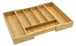 Organizator tacamuri, 7 compartimente, latime 45 cm, lemn de bambus natural