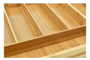 Organizator tacamuri, 7 compartimente, latime 45 cm, lemn de bambus natural