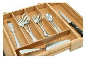 Organizator tacamuri, 7 compartimente, latime 45 cm, lemn de bambus natural