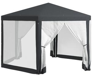 Outsunny Pavilion 4x4 m de Gradina Hexagonal cu Pereti din Plasa, 2 Usi si Picioare Reglabile, Pavilion din Metal si Poliester | Aosom Romania
