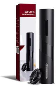 Tirbuson electric pentru sticla de vin, accesoriu taiere sigiliu inclus, maner antiderapant, baterii, negru