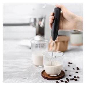 Aparat pentru spumarea laptelui, varf spiralat, pentru cappuccino, caffe latte, ciocolata calda, baterii