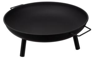 Semineu de exterior, vatra tip bol XXL, 3 picioare sustinere, 2 manere, constructie fier, 58x23 cm