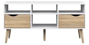 Comoda TV OSLO 75391, stejar sonoma/alb, PAL melaminat, 117x39x57 cm