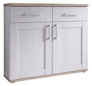 Comoda PROVENSAL, PAL melaminat, alb/stejar San Remo, 96x38x91 cm