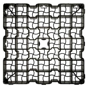 Grila de gazon eco pentru parcari, drumuri, alee, sarcina 250 tone/mp, 500x500x40 mm, polietilena