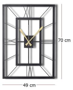 Ceas de perete decorativ din metal November Negru 70x49 cm