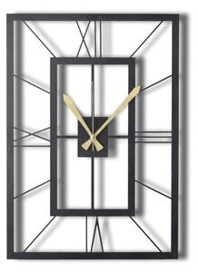 Ceas de perete decorativ din metal November Negru 70x49 cm