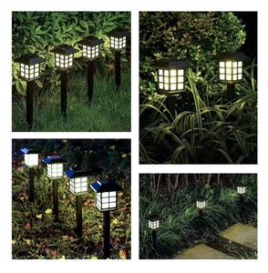 Lampa solara de gradina, set 6 bucati, inaltime 37 cm, 13000k, panou 2V 40mA, iluminare 10-12 h, 2 lm