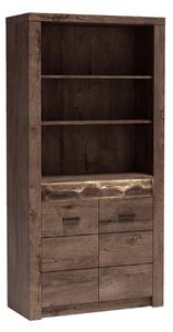 Vitrina INFINITY I-05, frasin inchis, PAL melaminat, 96x42x192 cm