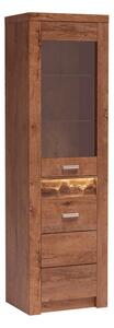 Vitrina INFINITY I-04, frasin deschis, PAL melaminat/sticla, 56x42x192
