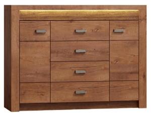 Comoda INFINITY I-07, frasin deschis, PAL melaminat, 137x42x104 cm