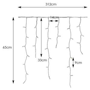 Markslöjd 108179-LED Perdea luminoasă de Crăciun pentru exterior GARDEN24, 160 LED / 24 V, 3,1 m, alb cald
