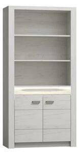 Vitrina INFINITY I-05, frasin alb, PAL melaminat, 96x42x192 cm