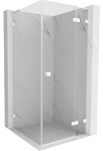 Mexen Lunar, cabină de duș cu balamale dreapta L 80 x 80 cm, sticlă transparentă de 8 mm, profil alb, 834L-080-080-20-00-P