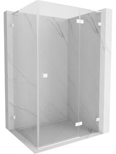 Cabină de duș Mexen Lunar L, cu balamale pe dreapta 75 x 90 cm, sticlă transparentă de 8 mm, profil alb, 834L-075-090-20-00-P