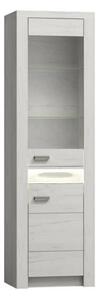 Vitrina INFINITY I-04, frasin alb, PAL melaminat/sticla, 56x42x192 cm