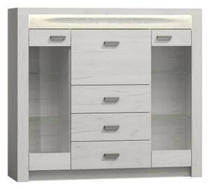 Comoda INFINITY I-08, frasin alb, PAL melaminat, 137x42x122 cm