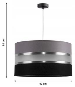 Lustră pe cablu CORAL 1xE27/60W/230V negru-gri