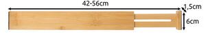 Organizator reglabil sertar, set 4 separatoare, telescopic 42-56 cm, bambus