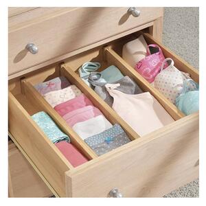 Organizator reglabil sertar, set 4 separatoare, telescopic 42-56 cm, bambus