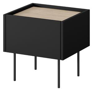 Măsuță de noptieră cu sertar Desin 45 1S - negru mat / Stejar nagano