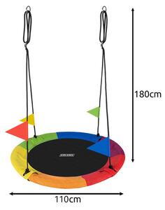 Leagan cuib pentru gradina, diametru 110 cm, maxim 150 kg, franghie reglabila, multicolor