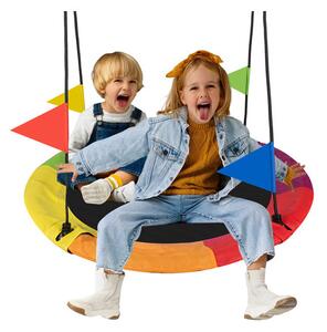 Leagan cuib pentru gradina, diametru 110 cm, maxim 150 kg, franghie reglabila, multicolor