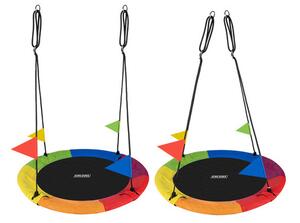 Leagan cuib pentru gradina, diametru 110 cm, maxim 150 kg, franghie reglabila, multicolor