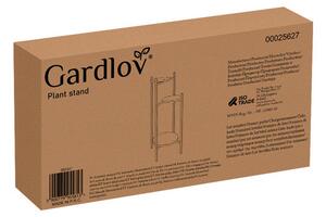 Suport de flori cu 3 rafturi, inaltime totala 81 cm, stil industrial, fier, MDF, PP