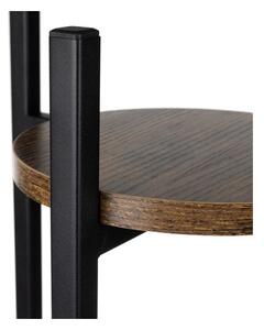 Suport de flori cu 3 rafturi, inaltime totala 81 cm, stil industrial, fier, MDF, PP
