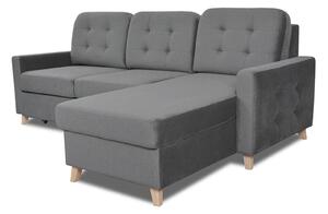 Set de canapea de colț cu funcție de dormit Vanisa Mini - Garnet Kronos 09/picioare de fag