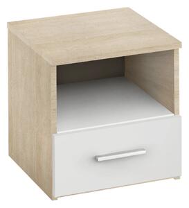Noptiere GABRIELA, 2 bucati, PAL melaminat, stejar sonoma/alb, 42x38x4