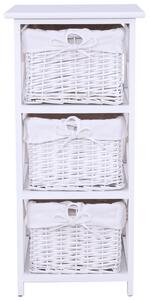 Organizator RAFAELLO 3, lemn/rachita, alb, 36x37x76 cm