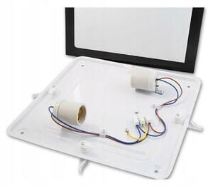 Plafoniera decorativa LED E27, forma patrata, IP44, putere maxima 40W, tavan si perete, negru