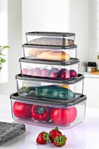 Set cutii de depozitare (5 bucati) EMBSEF05 Transparent 22.5x15x8 cm