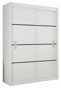 Dressing MERINA, alb/negru, PAL melaminat, cu 2 usi, 203x60x215 cm