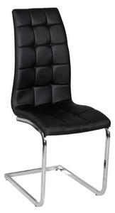 Scaun bucatarie DULCIA, negru/crom, piele ecologica/metal, 40x58x103x4