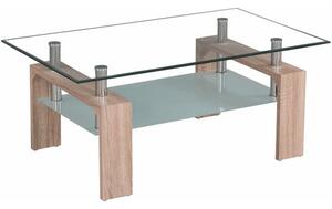 Masuta de cafea LIBOR NEW, stejar sonoma/transparent, MDF/sticla secur