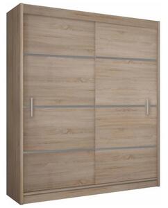 Dressing MERINA, stejar sonoma/gri, PAL melaminat, cu 2 usi, 203x60x21