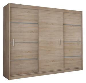 Dressing MERINA 250, stejar sonoma/gri, DTD laminat, cu 3 usi, 250x60x